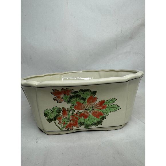 Vintage AAA Imports Decoware Fine Pottery Apopka Florida Ceramic Floral Planter - Picture 4 of 8